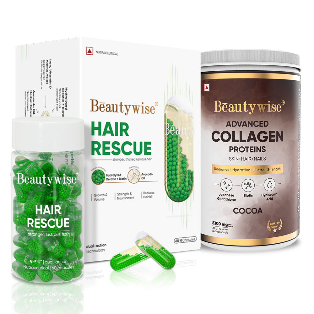 Cocoa Advanced Marine Collagen and Hair Rescue Keratin & Biotin in Avocado Oil Combo