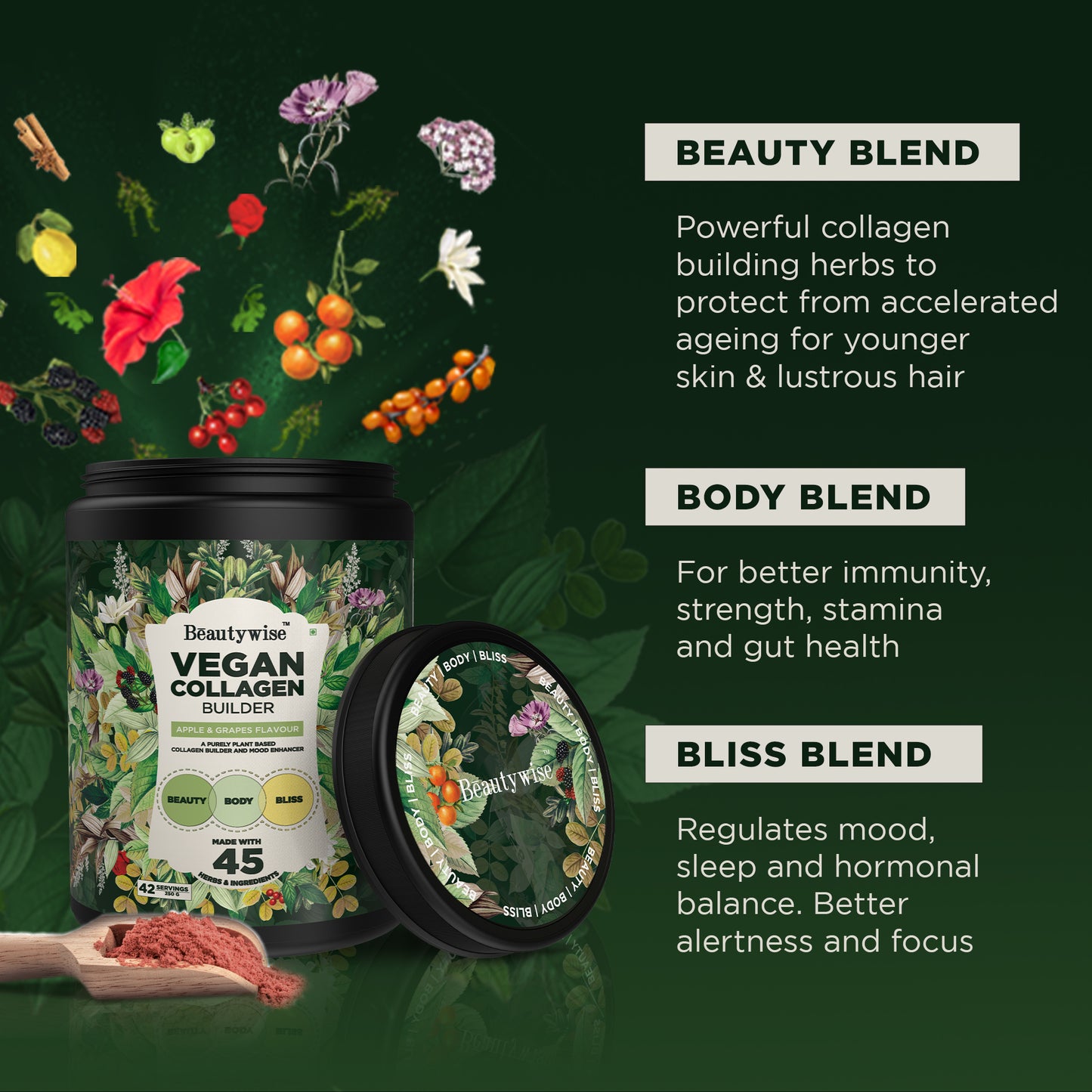 Beautywise Vegan Collagen Builder & Plant Protein Chocolate Ganache