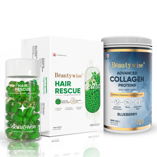 Blueberry Advanced Marine Collagen and Hair Rescue Keratin & Biotin in Avocado Oil Combo