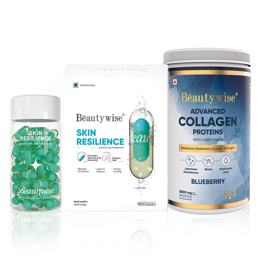 Blueberry Advanced Marine Collagen and Skin Resilience Ceramides & HA in Omega-3 Combo