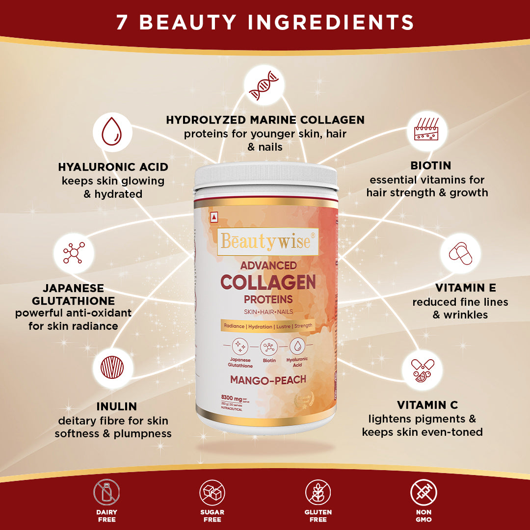 Mango Peach Advanced Marine Collagen & Skin Brilliance 500mg Glutathione in EPO