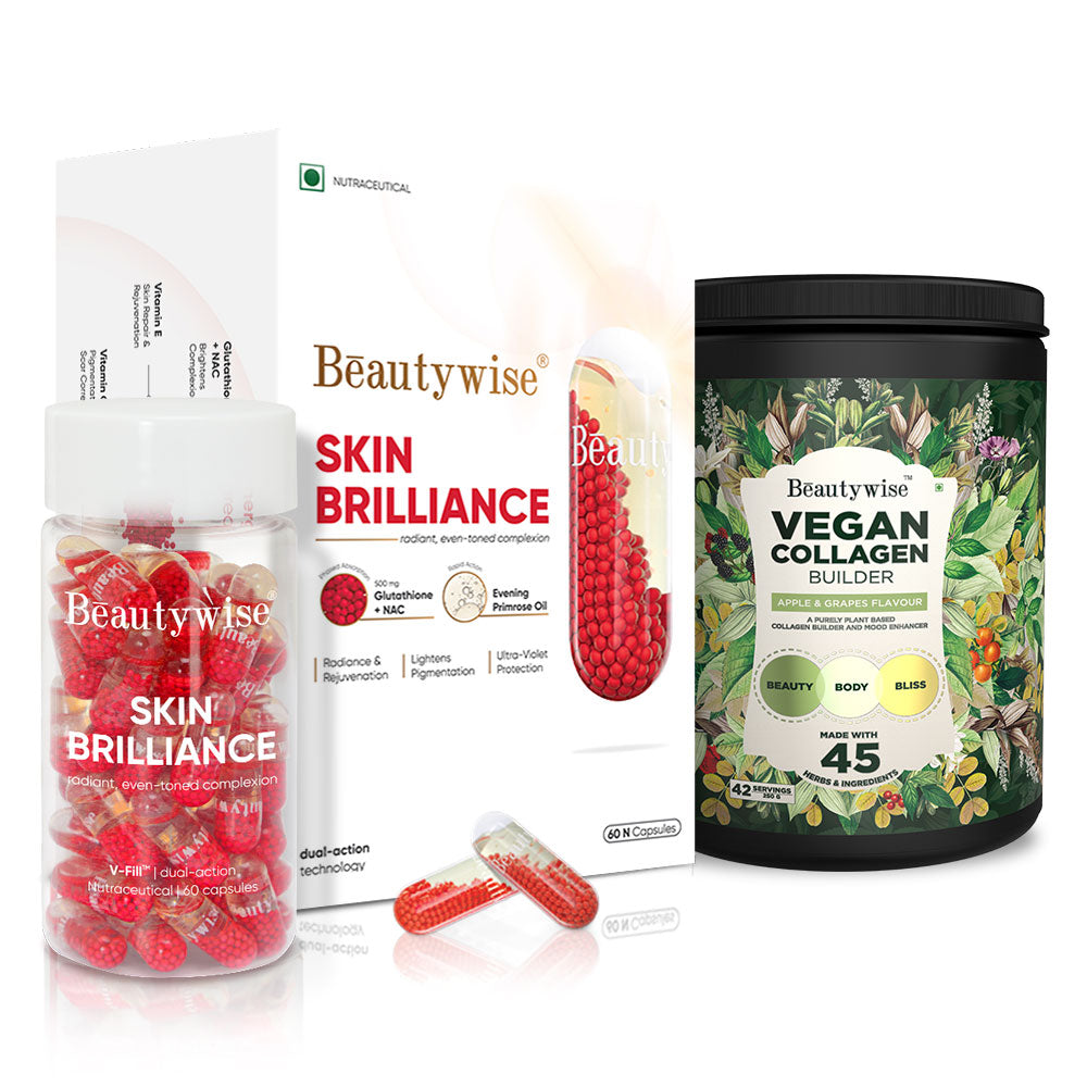 Skin Brilliance 500mg Glutathione in EPO and Vegan Collagen Builder Combo