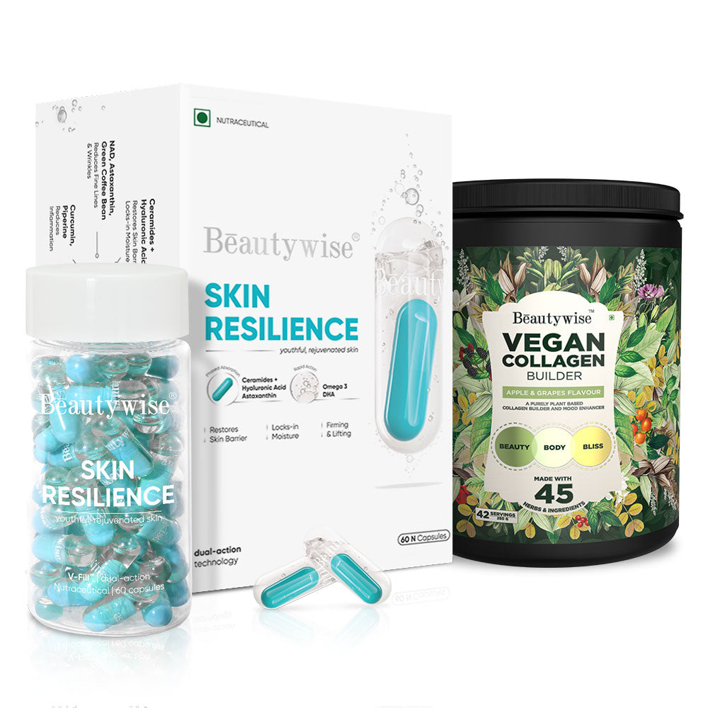 Skin Resilience Ceramides & HA in Omega-3 Combo and Vegan Collagen Builder Combo